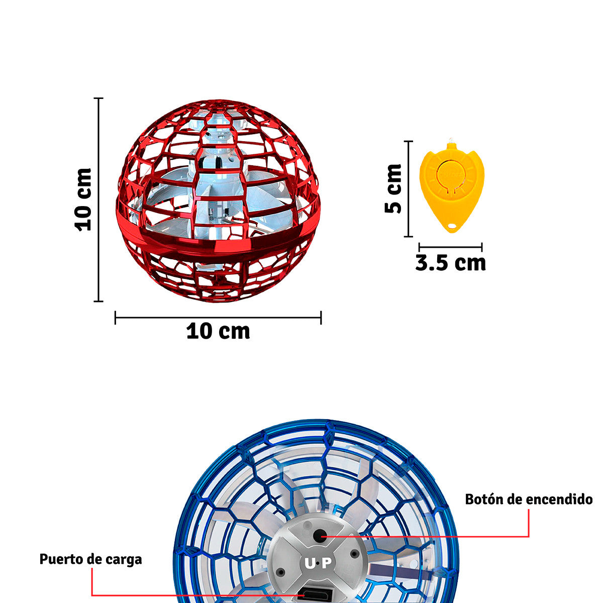 Dron Esfera Bumerang con Led Recargable